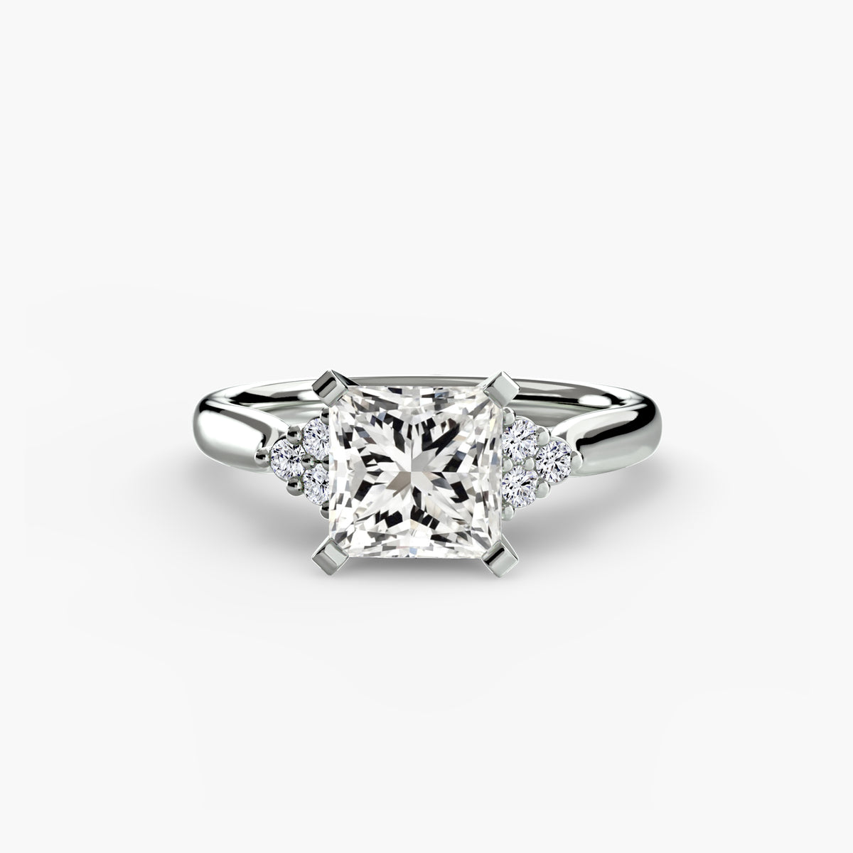 Solitaire with Cluster Shoulders 2